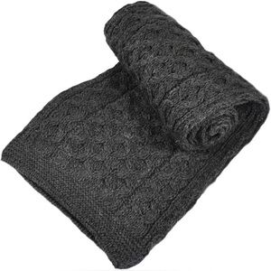 ARAN SWEATER MARKET Ireland Merino Wool Charcoal Grey Winter Scarf